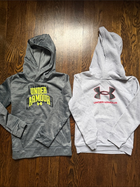 Under Armour Other - Boys Under Armour Kids' Gray and Light Gray Hooded Pullover Sweatshirts  size 7